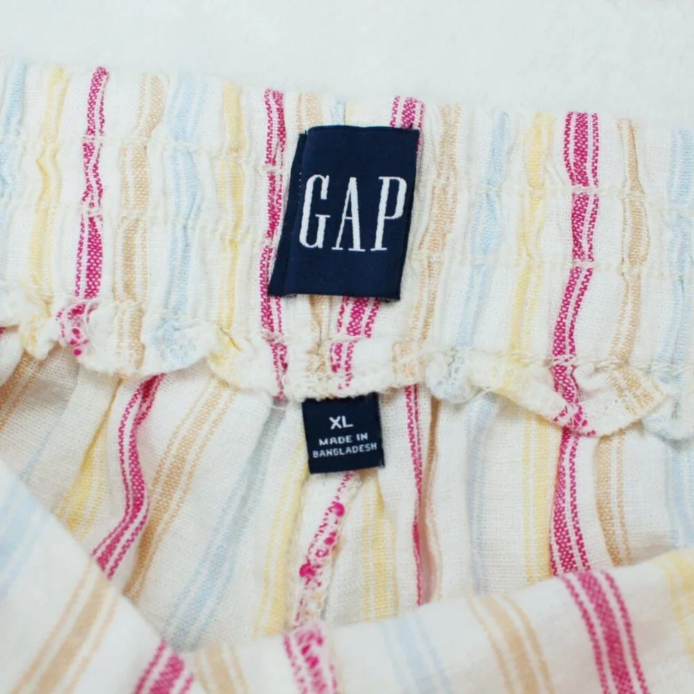 NWT GAP multi colored striped linen shorts XL summer vacation